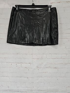 Women's Black Faux Leather Mini Skirt